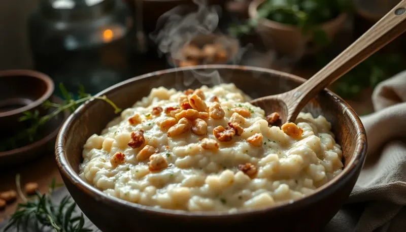 Risotto al gorgonzola e noci : la ricetta cremosa e veloce per stupire